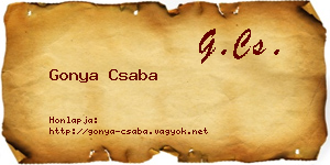 Gonya Csaba névjegykártya